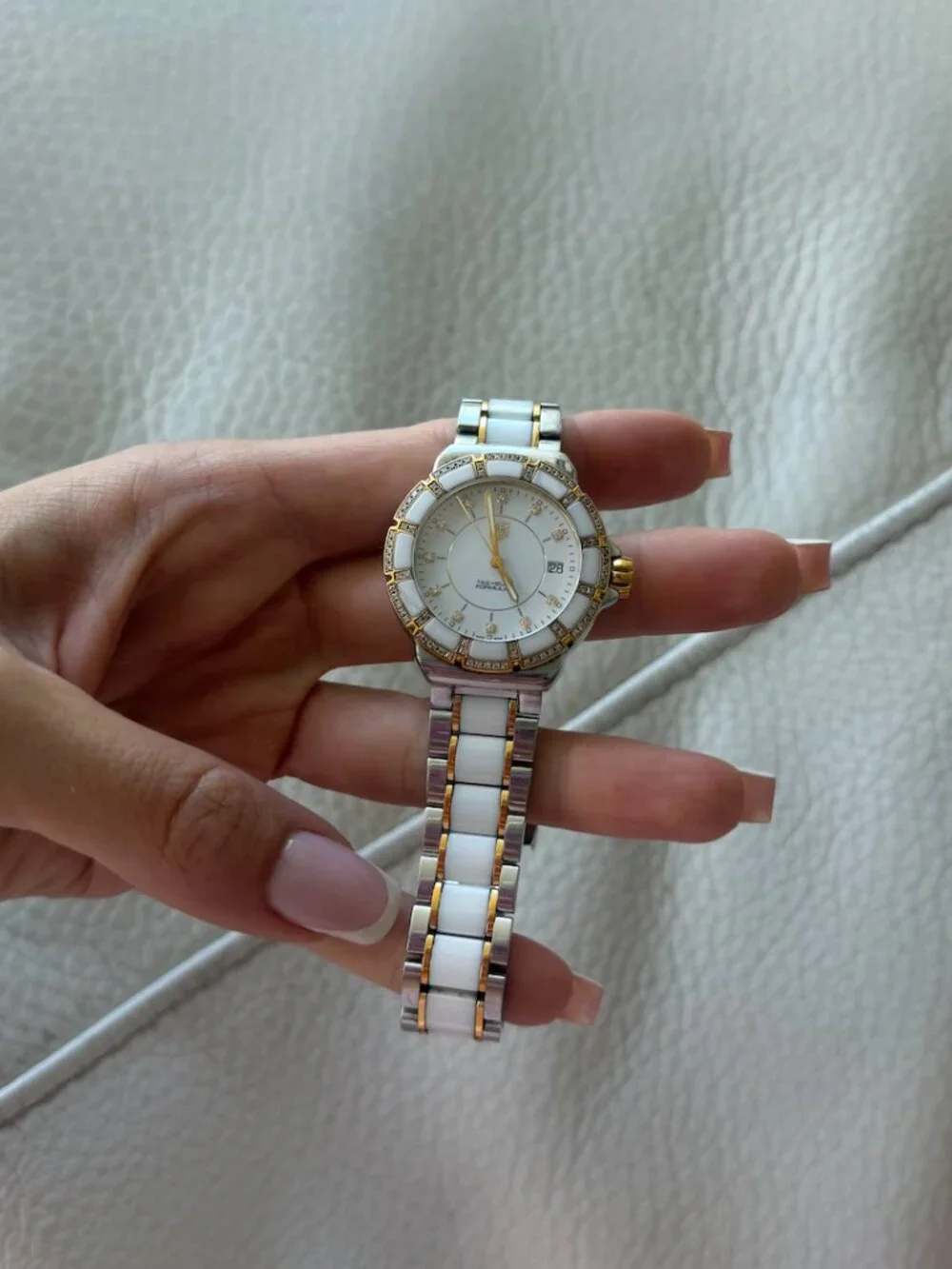 TAG Heuer Formula 1 Lady Diamond & White Ceramic Gold watch (Ref. WAH1221.BB086